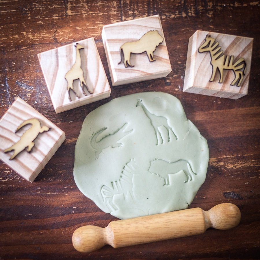Safari Animals Playdough Stamps