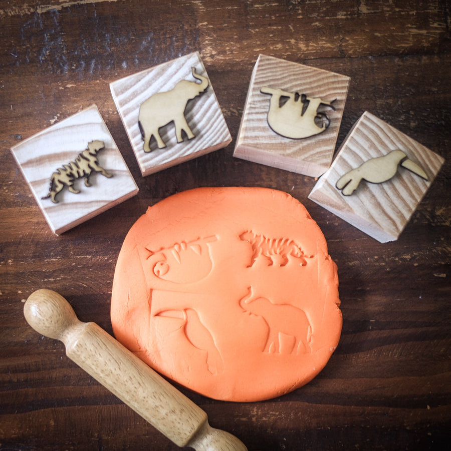 Jungle Animals Playdough Stamps