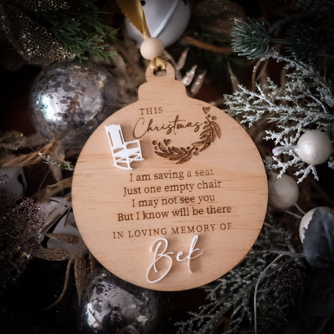 Personalised Memorial Chair Christmas Ornament