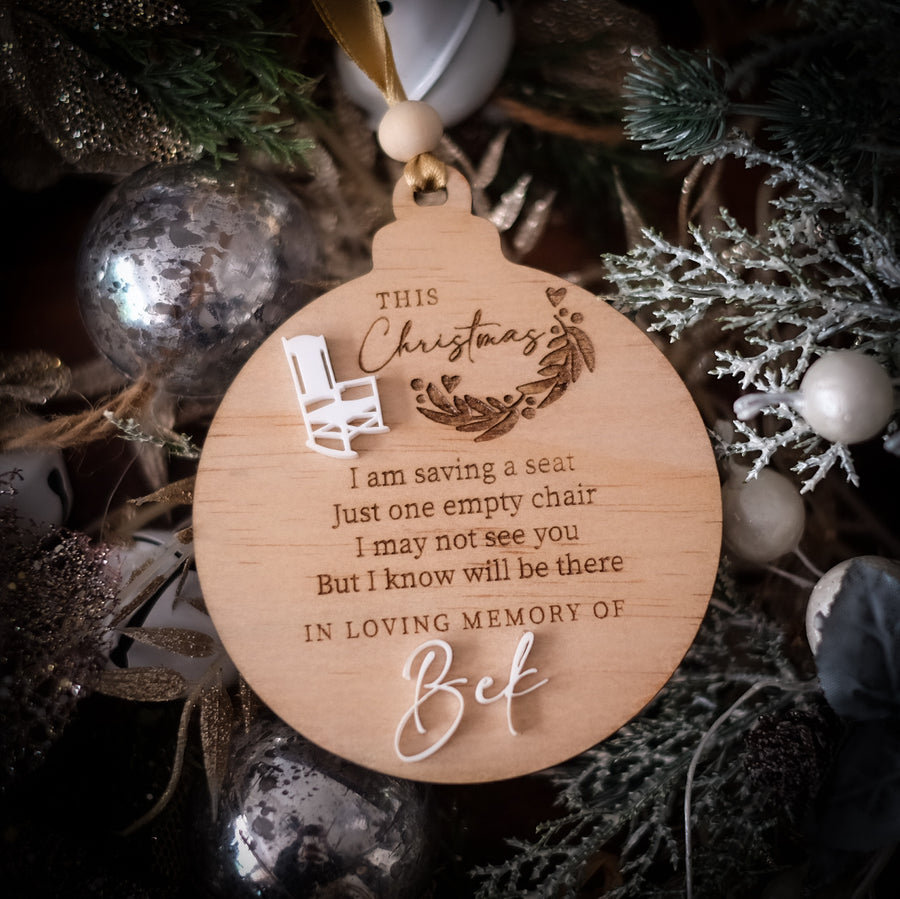 Personalised Memorial Chair Christmas Ornament