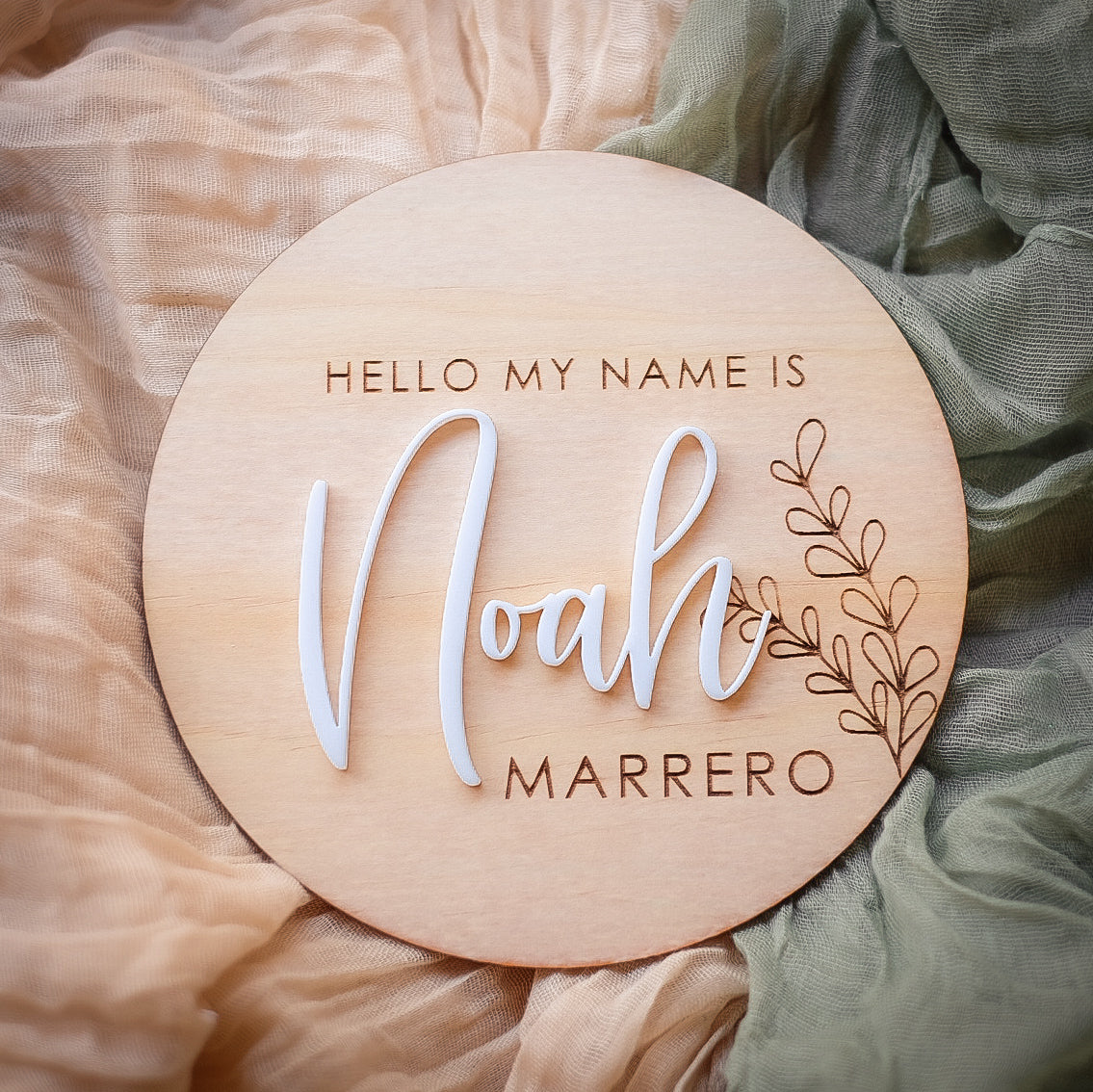 Baby Name Announcement Plaque