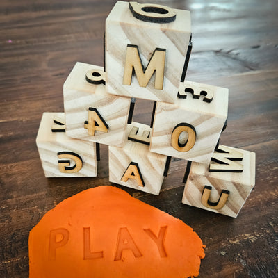 Alphabet and Numbers Playdough Stamps