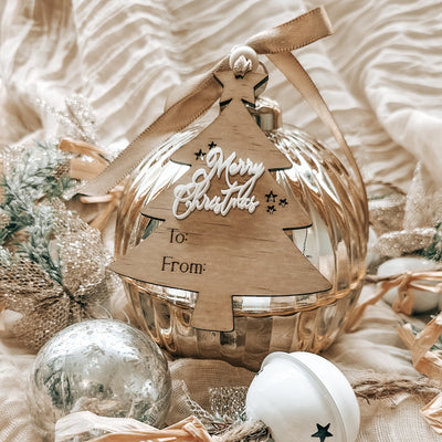 Personalised Christmas Bauble Candle with Keepsake Ornament Tag