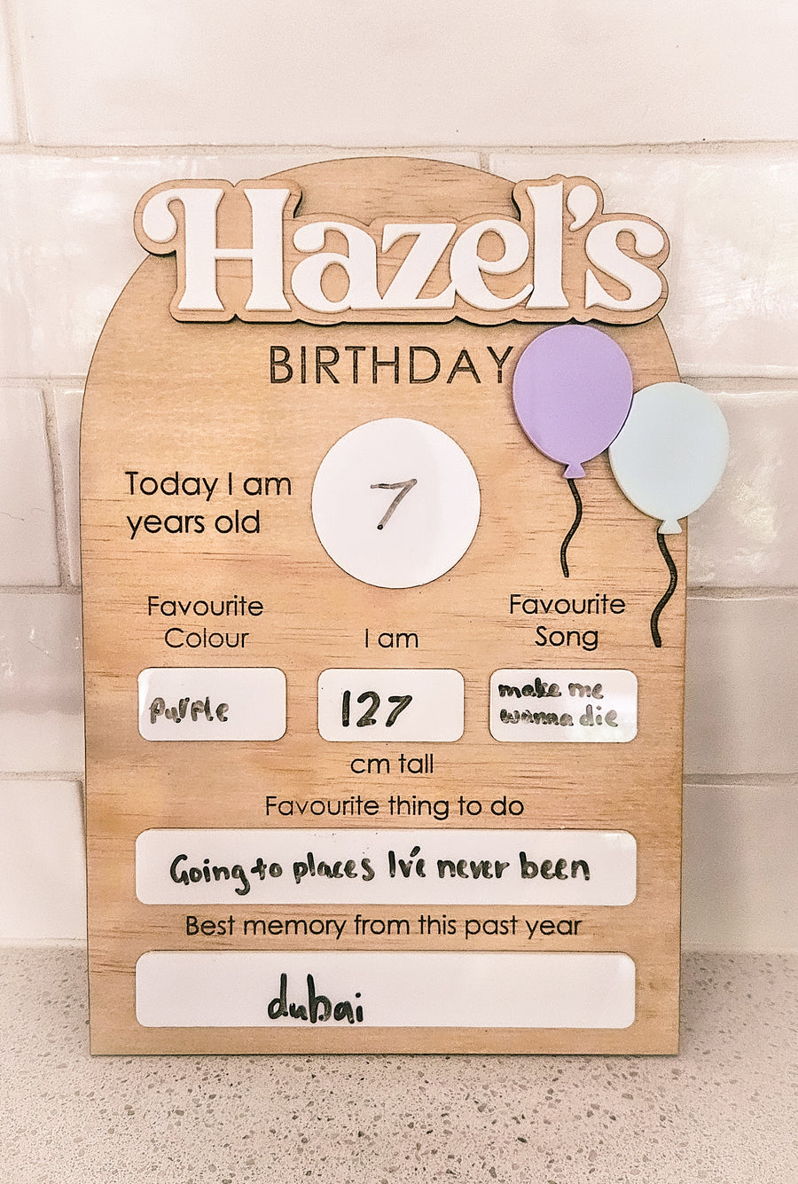 Personalised Birthday Board