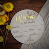 Welcome to the World Announcement Plaque Birth Details