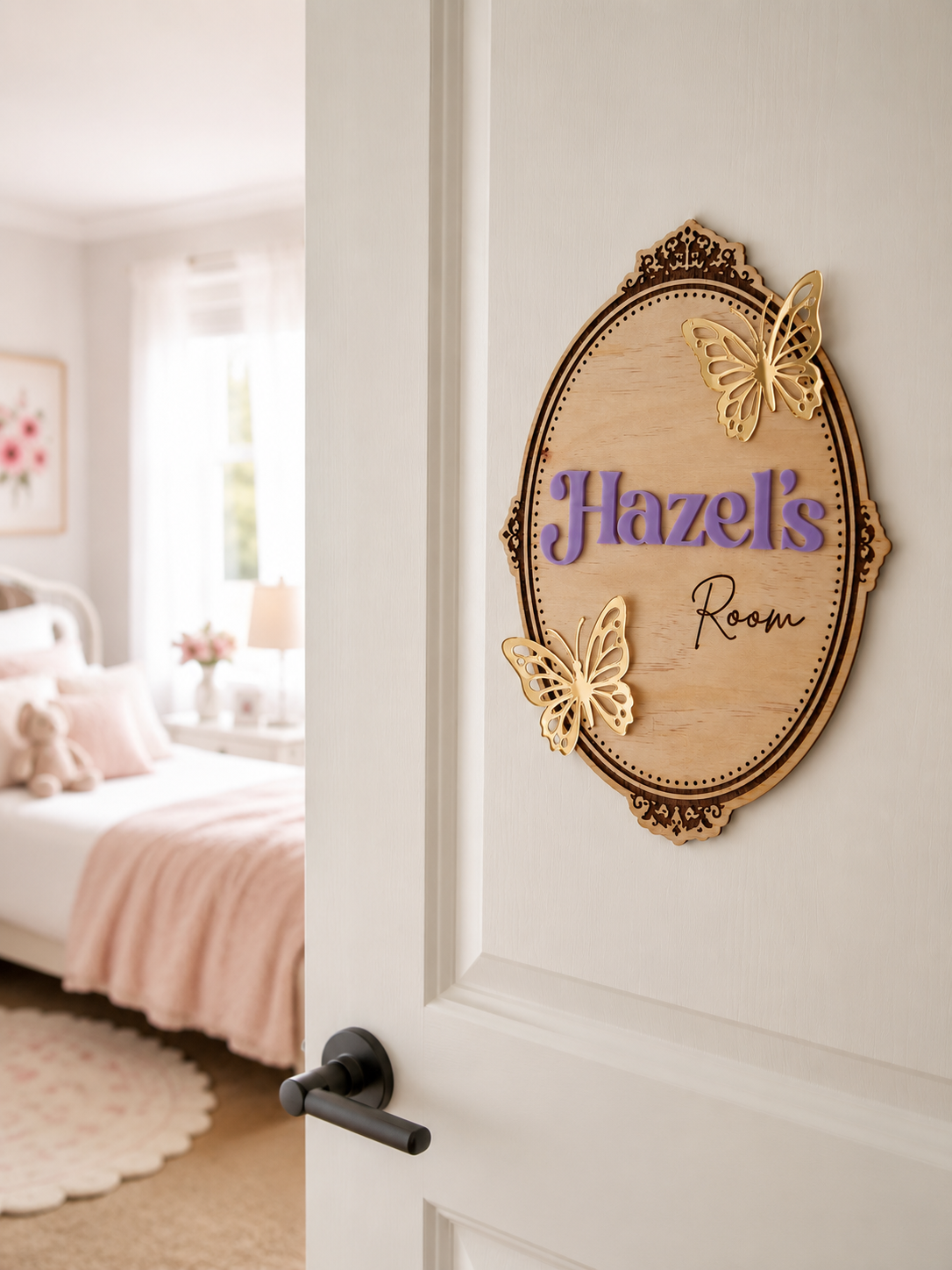 Personalised Vintage Butterfly Room Sign