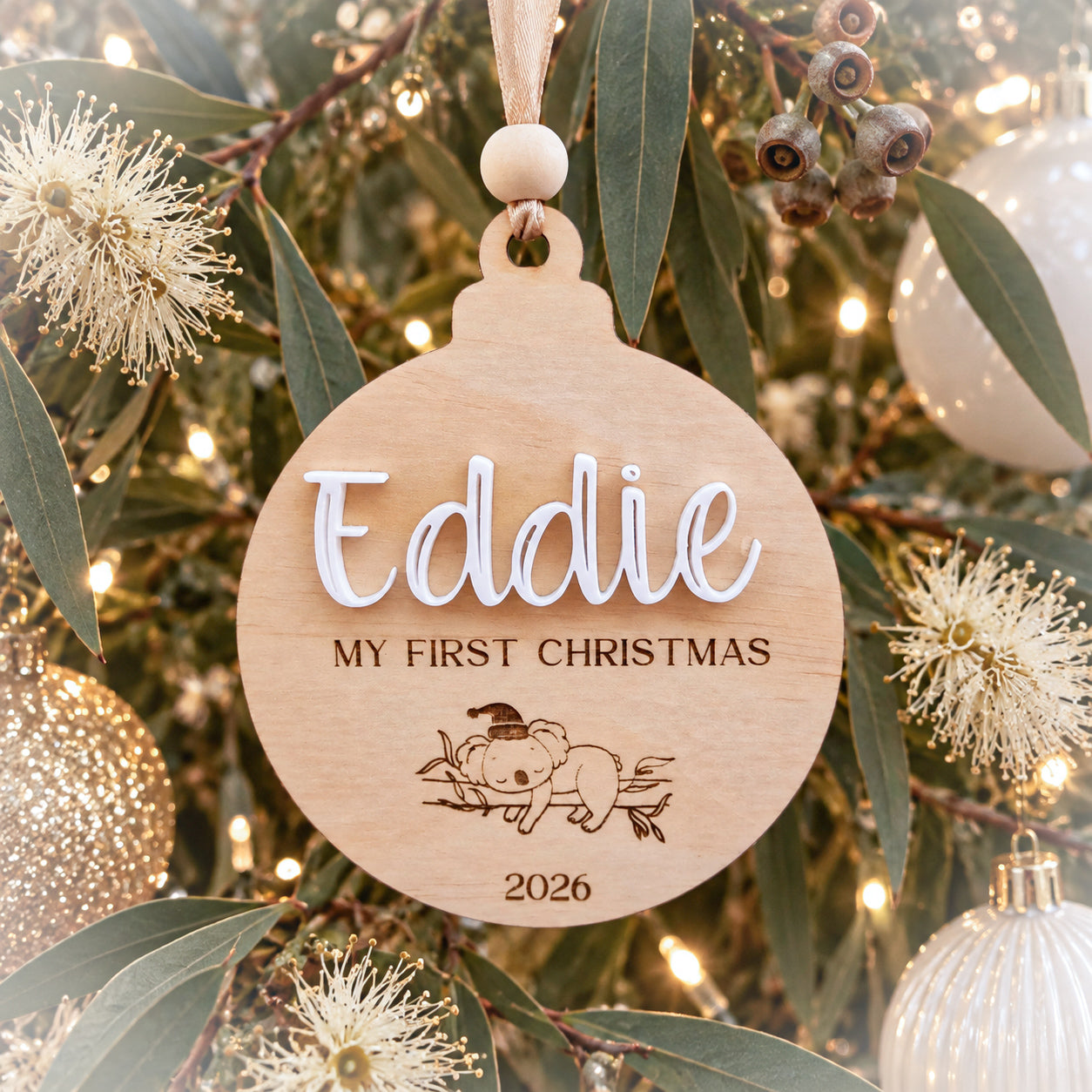 Personalised First Christmas Koala Ornament