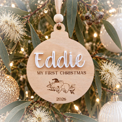 Personalised First Christmas Koala Ornament