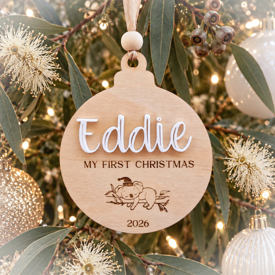 Personalised First Christmas Koala Ornament