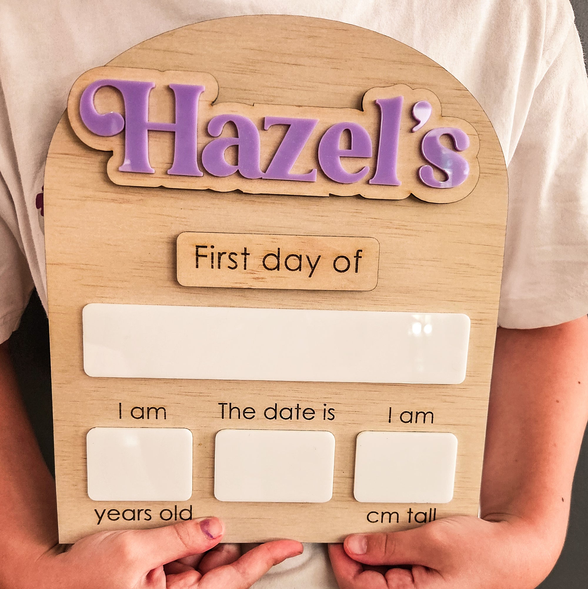 Personalised Mini Interchangeable First and Last Day board
