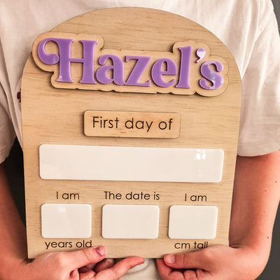 Personalised Mini Interchangeable First and Last Day board