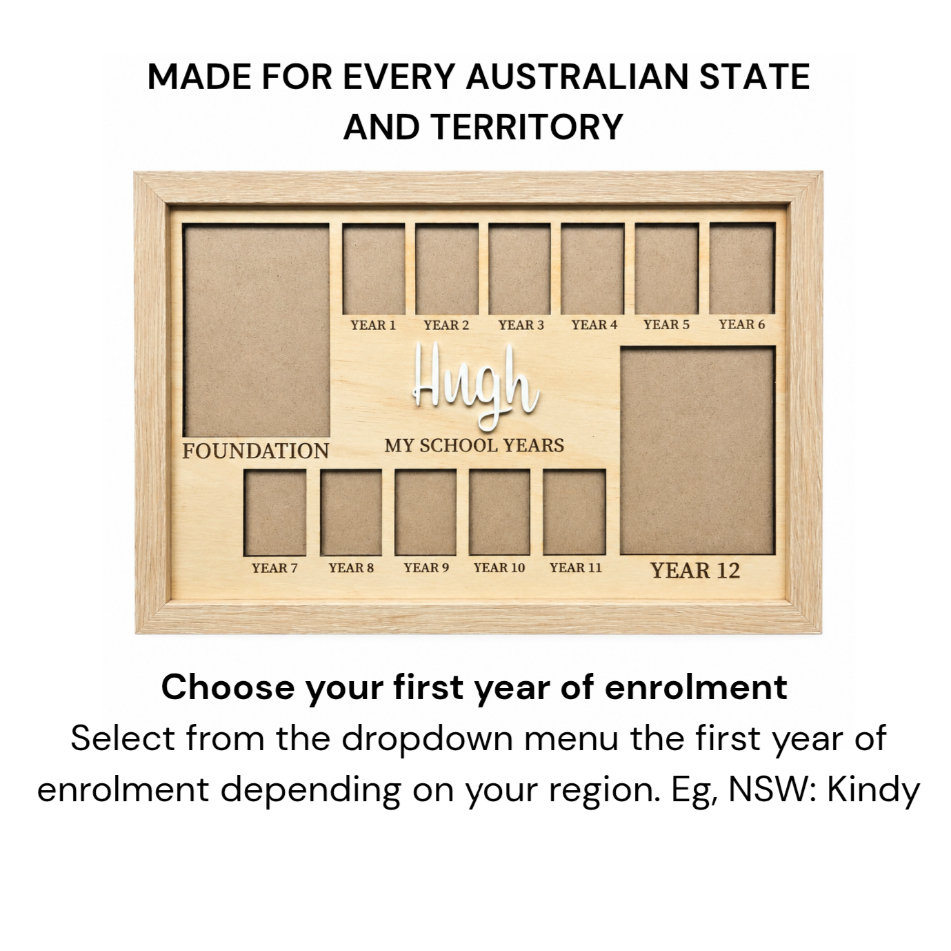 Personalised School Years Photo Frame - Compact Size