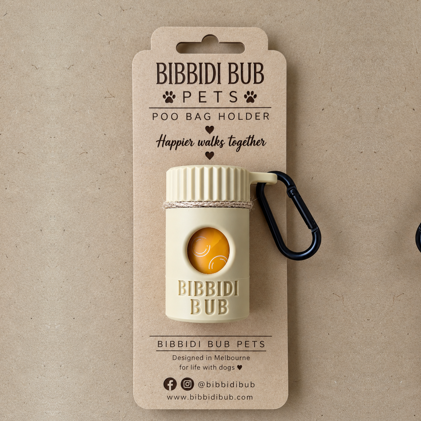 Dog Poo Bag Holder Beige