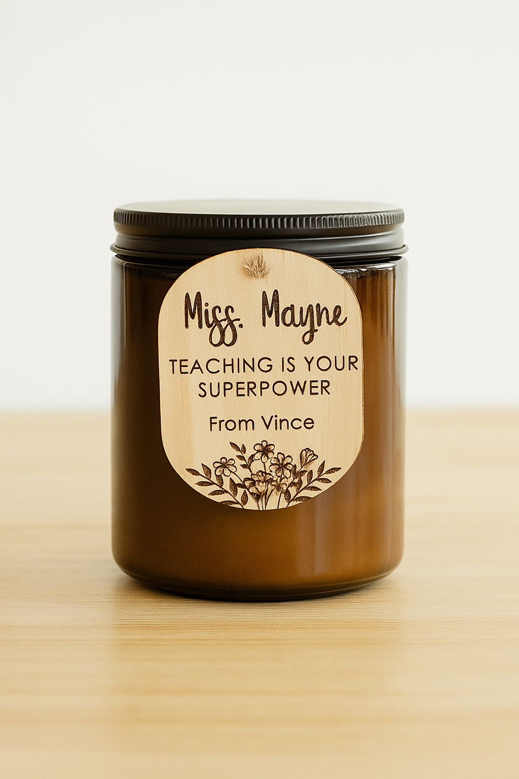 Personalised Teacher Appreciation Candle
