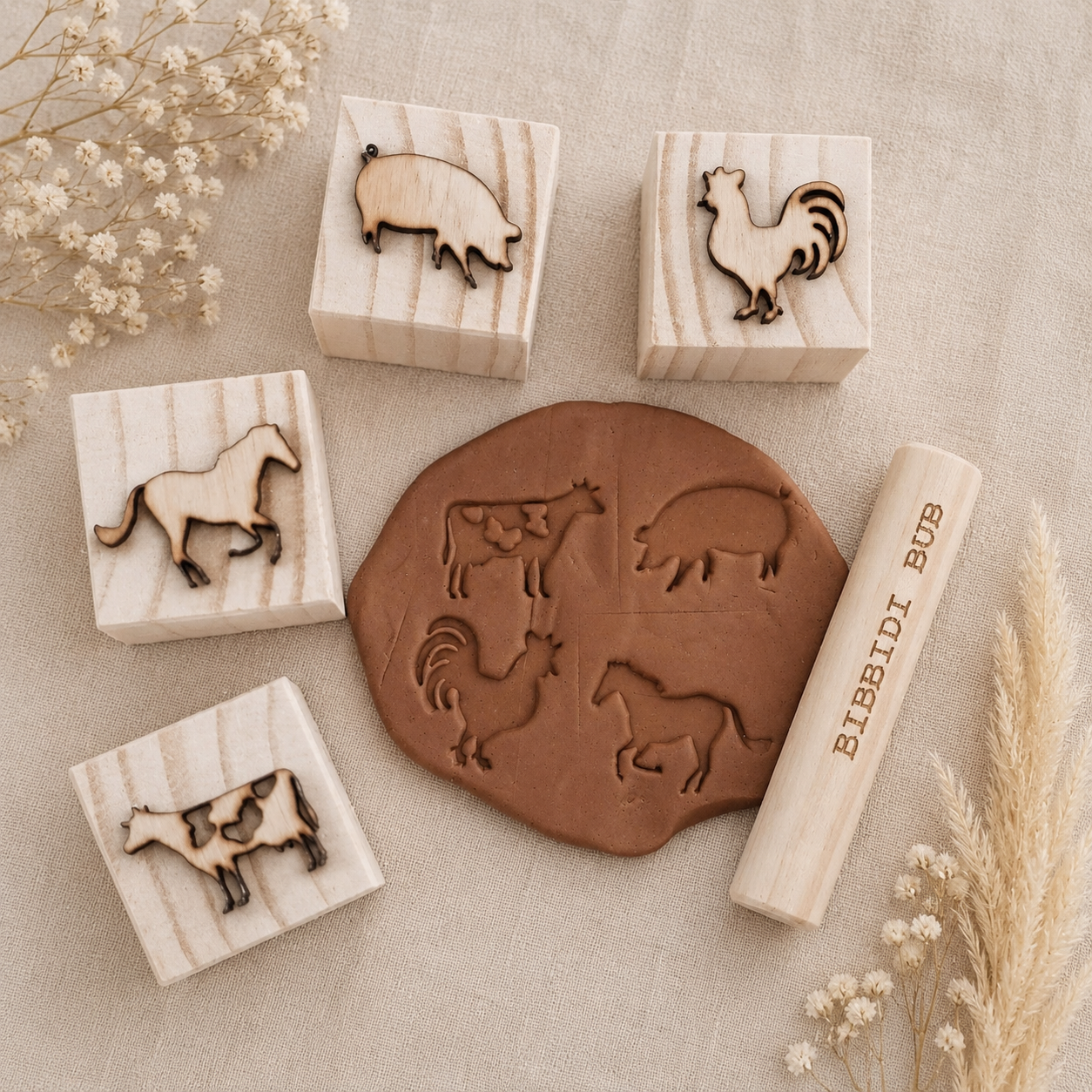 Farm Animals Playdough Stamps