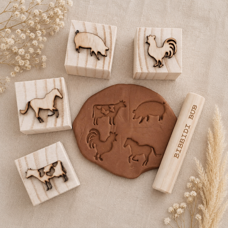 Farm Animals Playdough Stamps
