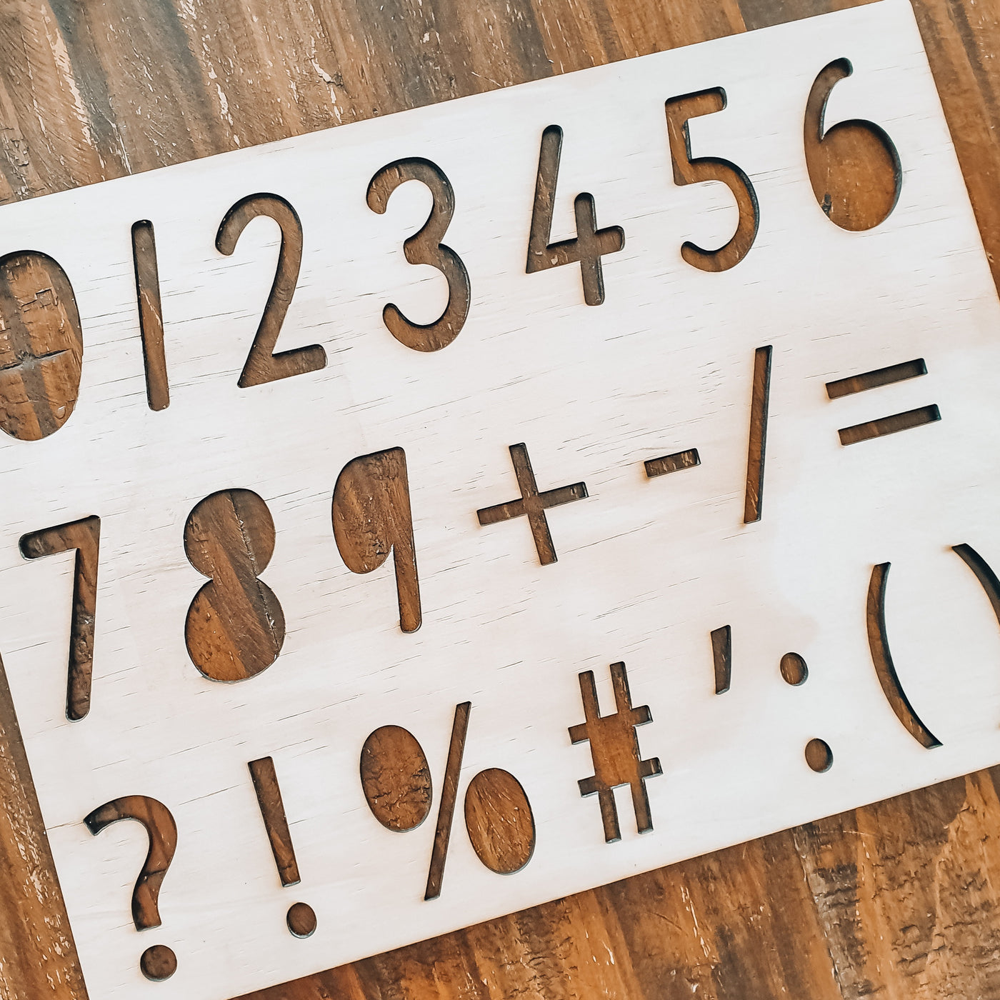 Numbers and Symbols Stencil