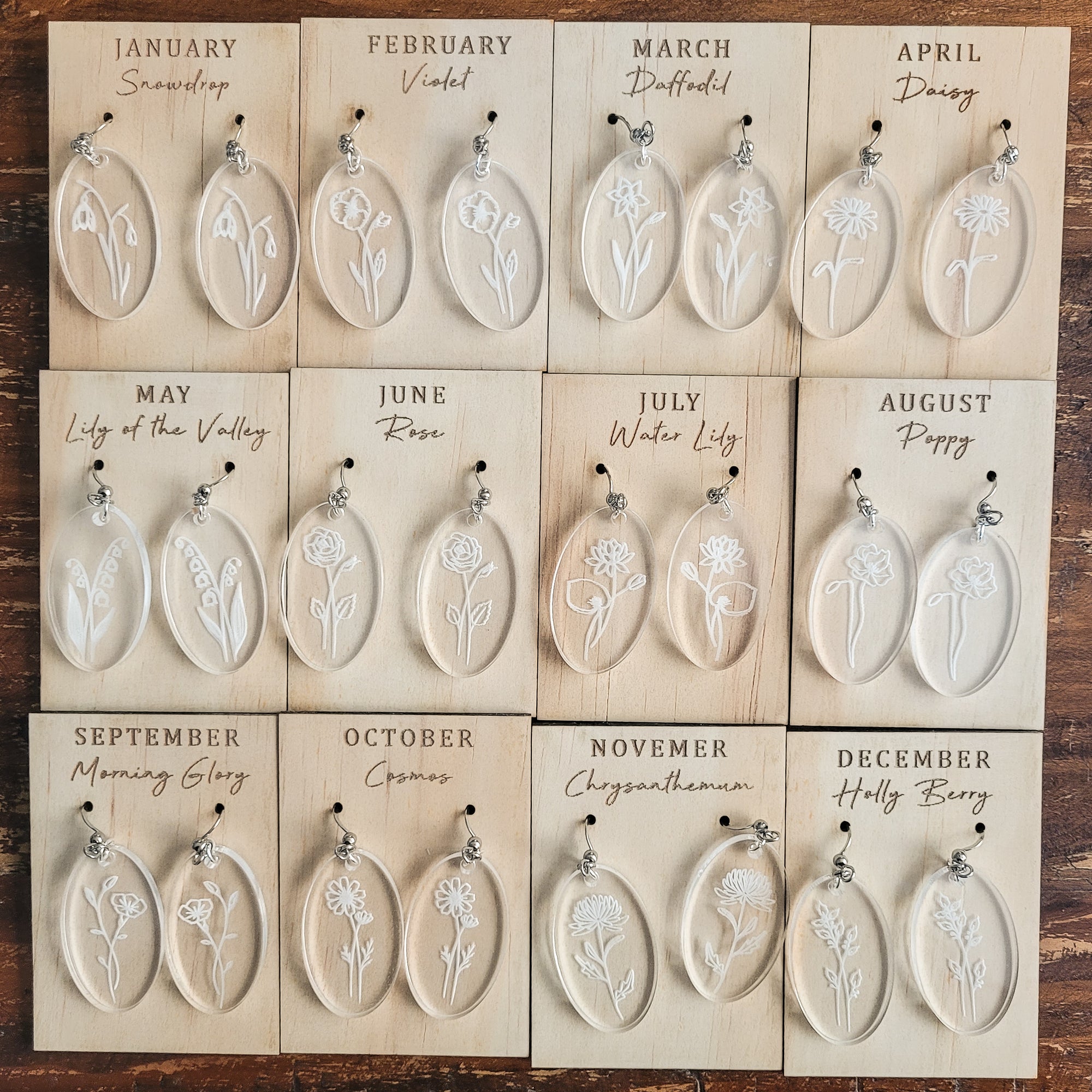 Birth Flower Earrings