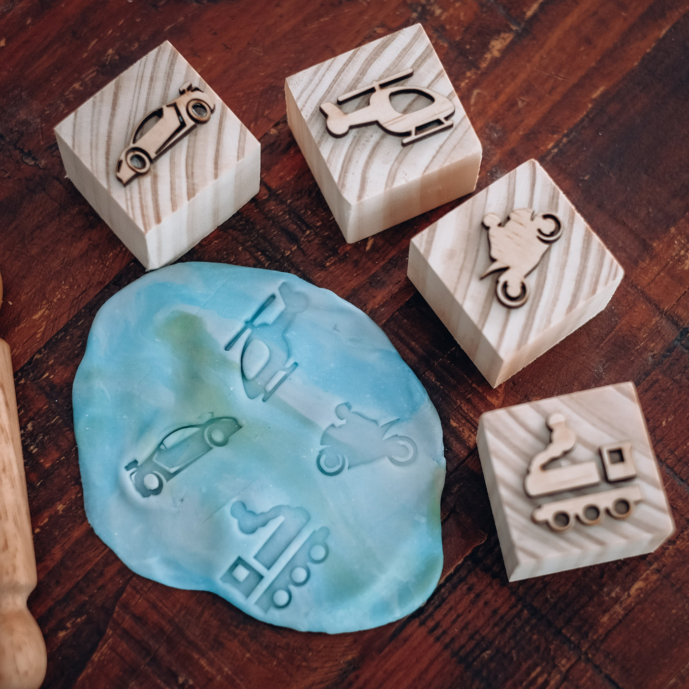 Transport Vehicles Playdough Stamps