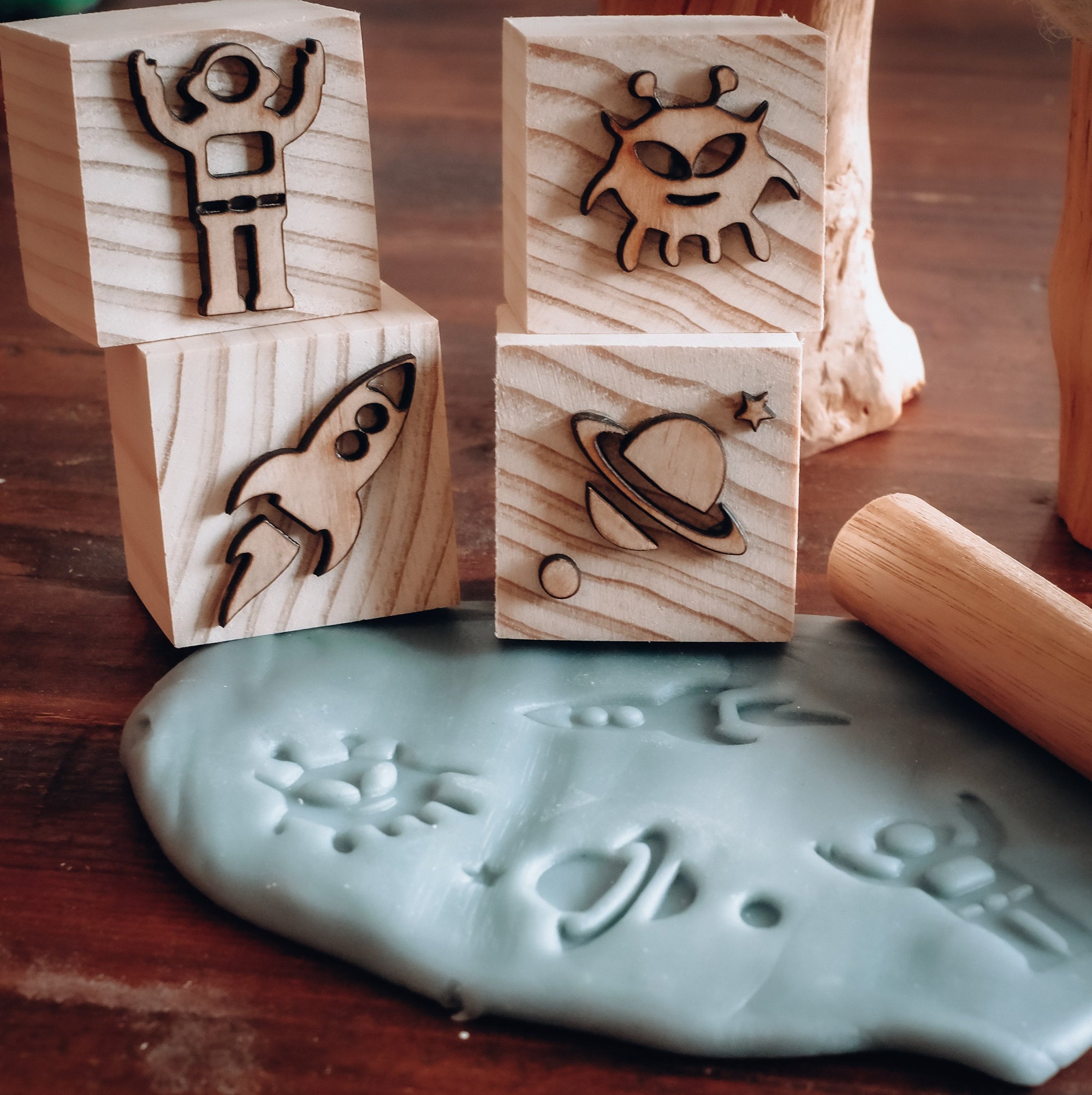 Space exploration Playdough Stamps