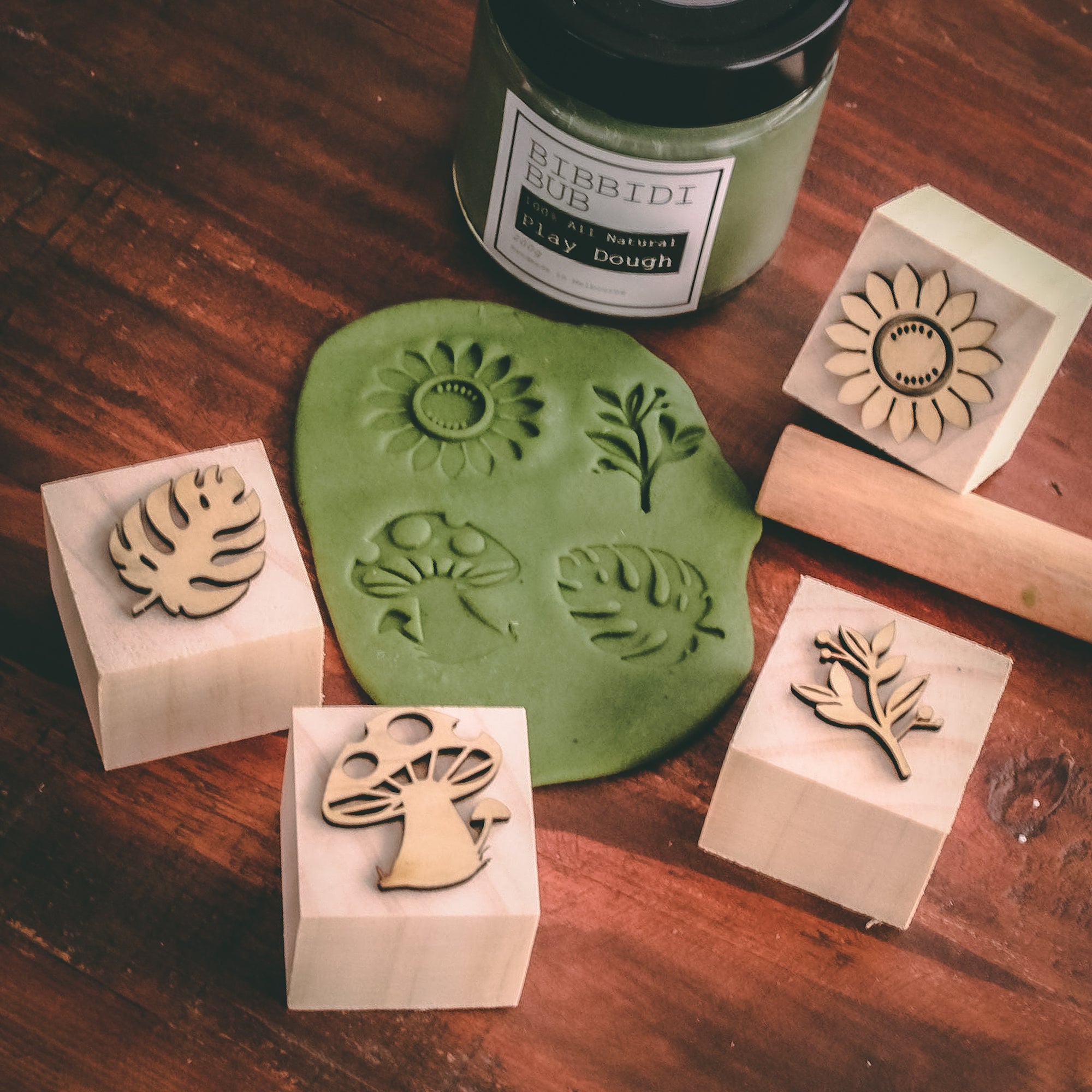 Botanical  Playdough Stamps