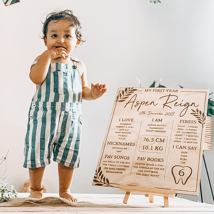 First Birthday Milestone Board Large