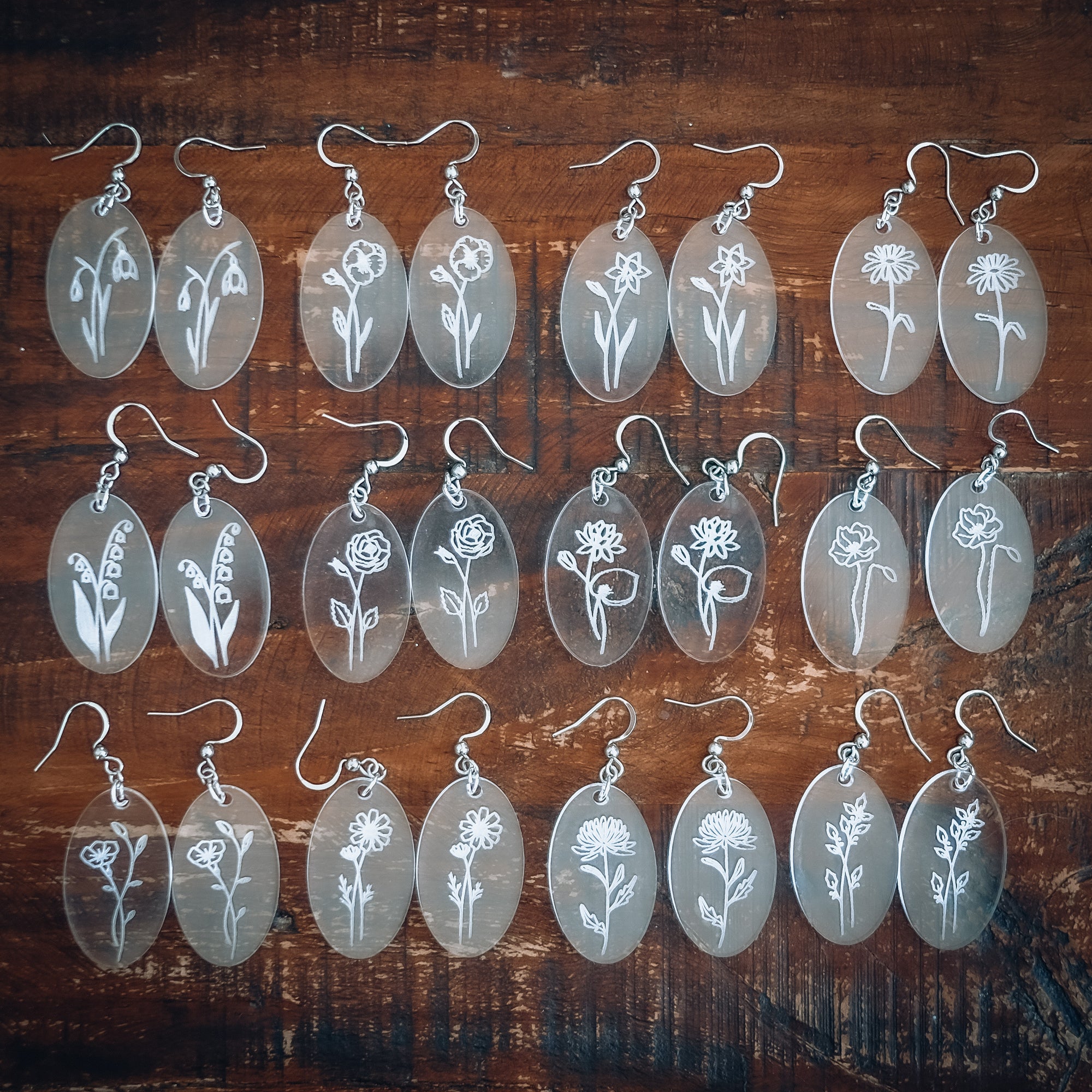 Birth Flower Earrings