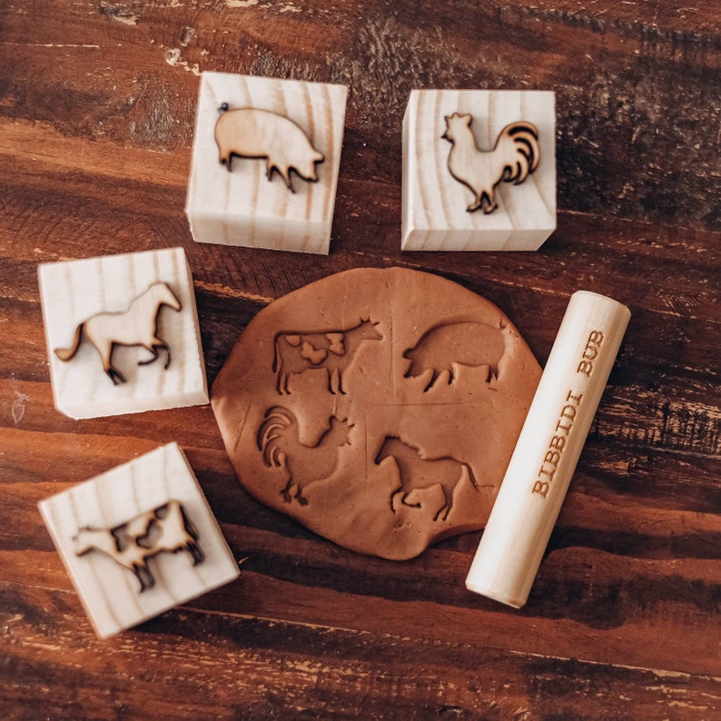 Farm Animals Playdough Stamps